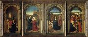 Polyptych Showing The Annunciation The Visitation The Adoration Of The Angels And The Adoration Of The Kings Reproduction