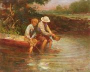 Boys Fishing Reproduction