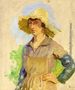 Grape Picker in a Yellow Hat Reproduction