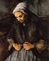 Old Woman With A Rosary Reproduction