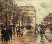 The Champs Elysees The Arc De Triompne Reproduction