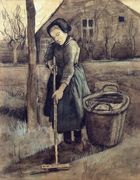 A Girl Raking Reproduction