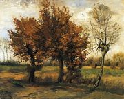 Autumn Landscape with Four Trees Reproduction