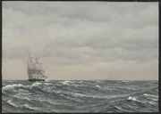 Frigate Sailing in Strong Gales (En Fregat sejler i staerk Kuling) Reproduction