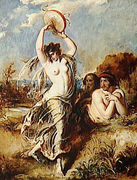 Bacchante Playing The Tambourine Reproduction