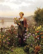 Woman In A Garden Reproduction