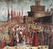 The Pilgrims Meet the Pope c. 1492 Reproduction