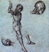 Three Studies Of A Cavalier In Armor Reproduction