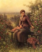 Seated Girl With Flowers Reproduction