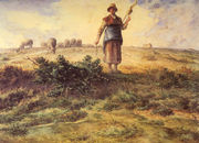 A Shepherdess And Her Flock Reproduction