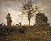 Autumn Landscape With A Flock Of Turkeys Reproduction