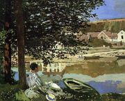 River Scene At Bennecourt Reproduction