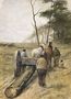 Woodcutters On A Sandy Track Reproduction