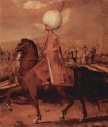 Ottoman dignitaries on horseback (Sultan Suleyman II, the Magnificent) Reproduction