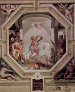 Allegorical frescos (Political virtues) from the Palazzo Pubblico in Siena scene, the decapitation of the Spurius Cassius. Reproduction