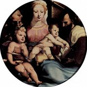 The Holy Family with John the Baptist and a donor, Tondo Reproduction