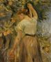 Young Woman Picking Oranges Reproduction