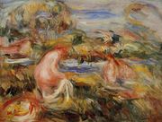 Two Bathers In A Landscape Reproduction