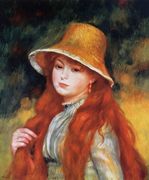 Young Girl In A Straw Hat Reproduction