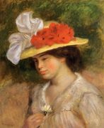 Woman In A Flowered Hat Reproduction