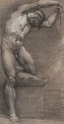 Male nude in a classical pose Reproduction