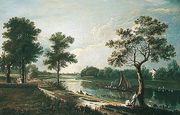 A View On The Thames, Near Twickenham Reproduction