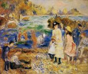 Children By The Sea In Guernsey Reproduction