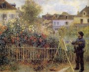 Claude Monet Painting In His Garden At Argenteuil Reproduction