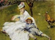 Camille Monet And Her Son Jean In The Garden At Argenteuil Reproduction