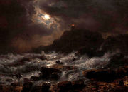 Norwegian Coast By Moonlight Reproduction