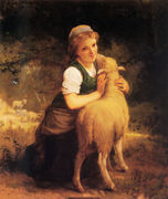 Young Girl With Lamb Reproduction