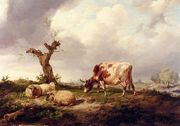 A Cow With Sheep In A Landscape Reproduction