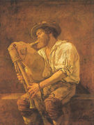 La Joueur de Cormeuse (The Player of Cormeuse) (or Pifferaro) Reproduction