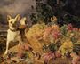 A Dog By A Basket Of Grapes In A Landscape Reproduction