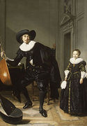 A Musician and His Daughter 1629 Reproduction