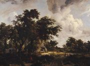 Village with Water Mill Among Tree 1660-1670 Reproduction