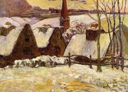 Breton Village In The Snow Reproduction