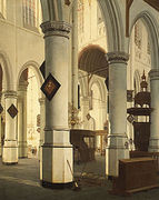 Interior of the Oude Kerk Delft 1660 Reproduction