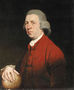 Portrait of Dr. Barkley, half length, his right hand resting on a globe Reproduction