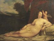 Venus crowned by Cupid, a landscape beyond Reproduction