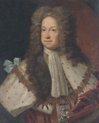 Portrait of King George I (1660-1727), half-length, in garter robes, in a feigned oval Reproduction