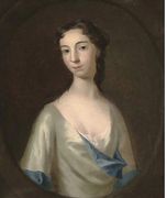 Portrait of a lady, bust-length, in a green dress, feigned oval Reproduction