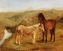 A Horse And Donkey In A Hilly Landscape Reproduction