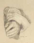 Study of hands for 'Spanish Monks' Reproduction