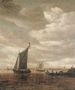 A river estuary with sailing boats Reproduction