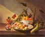 A Still Life With Fruit And Vegetables On A Table Reproduction