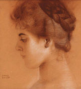 Head study of a young girl in profile Reproduction