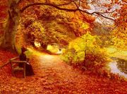 A Wooded Path In Autumn Reproduction