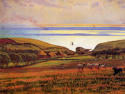 Fairlight Downs, Sunlight on the Sea Reproduction