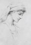 Study of a young girl in profile to the right Reproduction